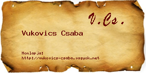 Vukovics Csaba névjegykártya